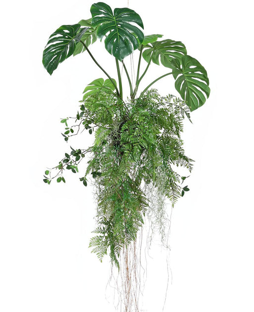 Monstera/Fern - Kunstig Hengende Plante