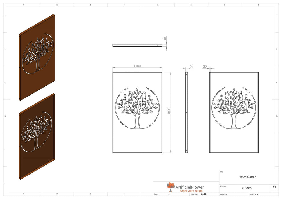 Corten Trepanel 180X110 For Hageterrasse