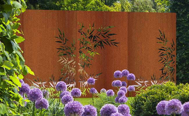 Bambus Corten Panel For Hageterrasse H.180X110 Cm