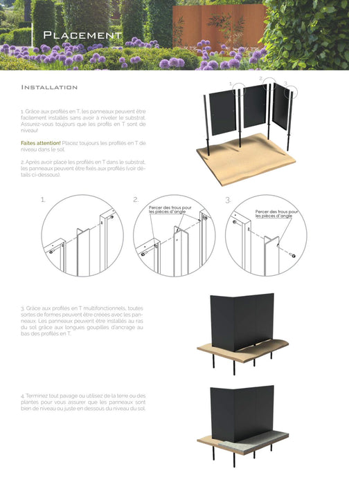 Bambus Corten Panel For Hageterrasse H.180X110 Cm