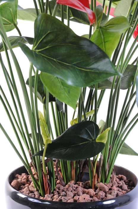 Kunstig Plante Rød Anthurium 78 Cm I Potte