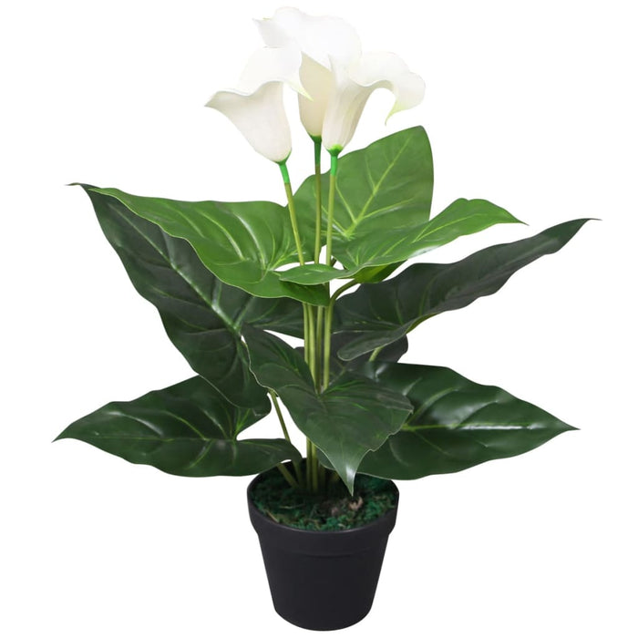 Kunstig Plante Med Potte Calla Lily 45 Cm Hvit