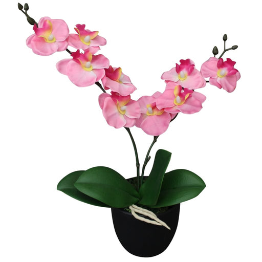 Kunstig Plante Med Orkidepotte 30 Cm Rosa