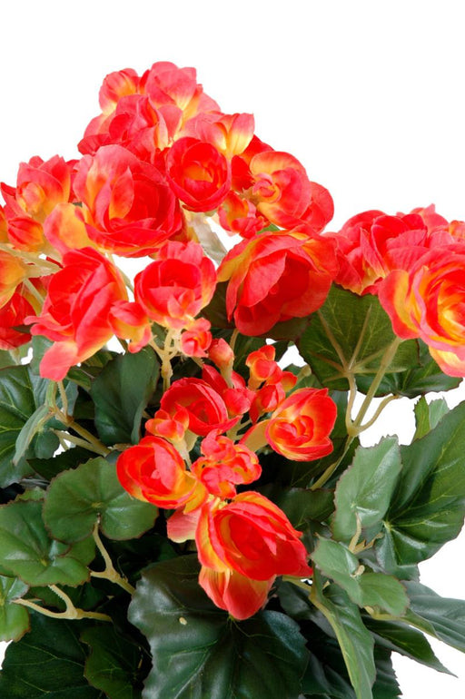 Kunstig Coral Begonia Plant På Stake 30 Cm