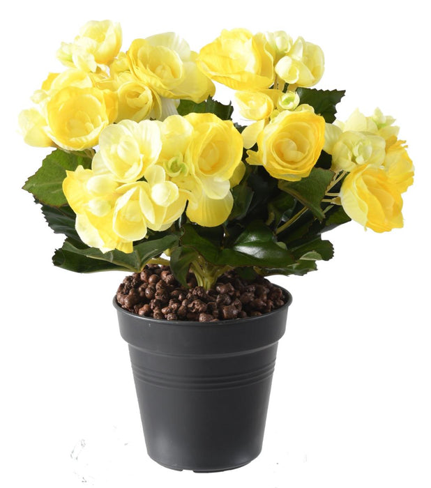 Kunstig Plante Gul Begonia På Stake 20 Cm