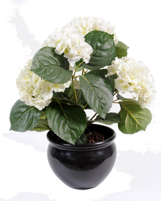 Kunstig Plantehortensia 5 Hoder Krem 50Cm