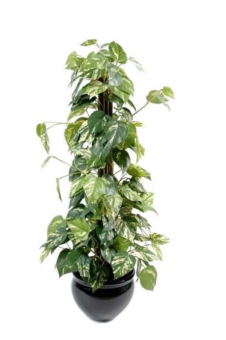 Kunstig Pothos-Plante 100 Cm Med Kokosnøttstav