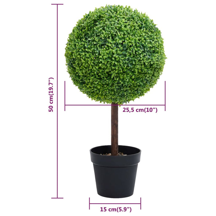 Kunstig Buksbom Plante Med Grønn Kuleform Potte 50 Cm