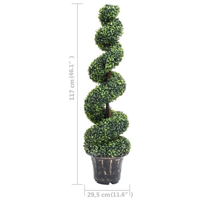 Kunstig Spiral Buksbom Plante Med Grønn Potte 117 Cm