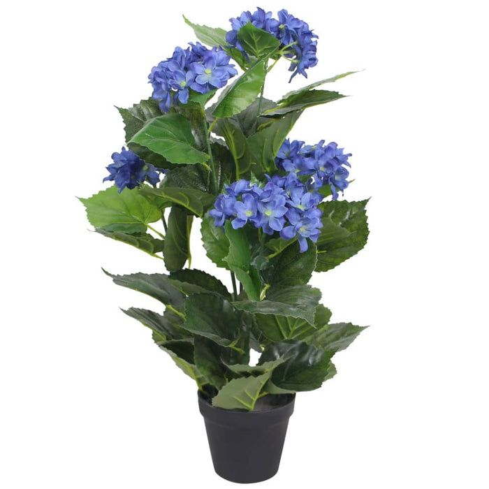 Kunstig Hortensia Plante Med Potte 60 Cm Blå