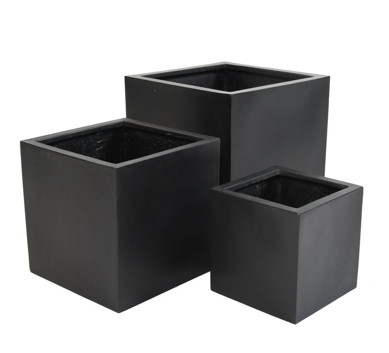 Black Cube Blomsterpotte H.20Cm For Innendørs Utendørs