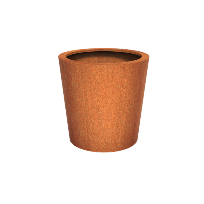 Rusty Corten Steel Cado Cone Pot For Hage