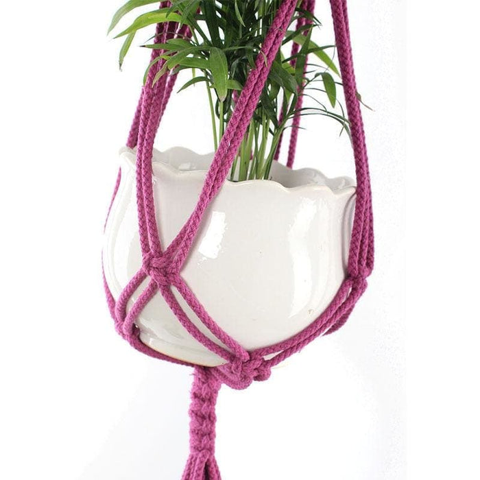 Hengende Blomsterpotte Makrame Hanger Rosa