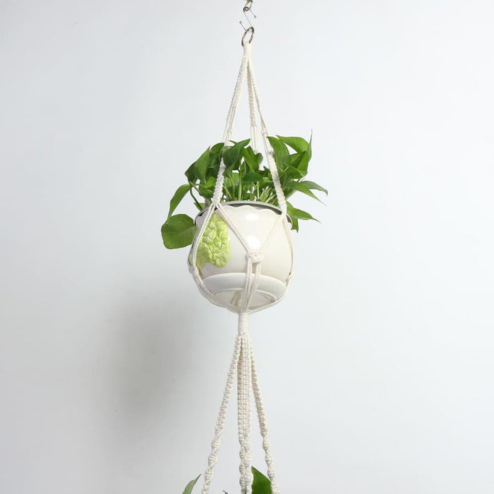 Hengende Blomsterpotte Dobbel Macramé Suspension