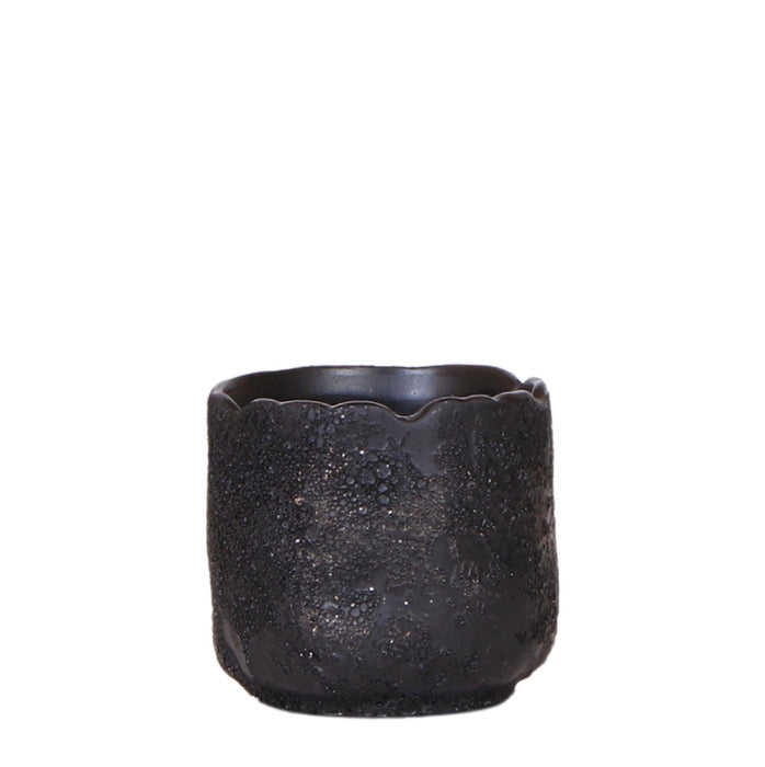 Black Moon Pot - Lunar Texture