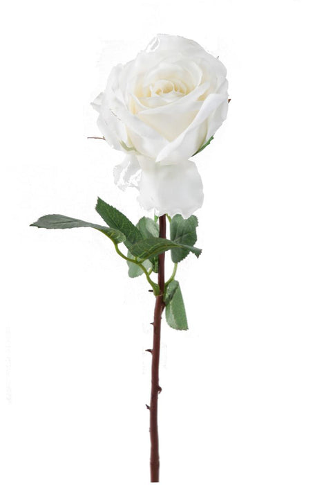 Artificial Rose Olive 70Cm Tergal White