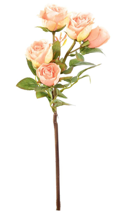 Kunstig Rose Orange Multi Spray 5 Blomster 45Cm