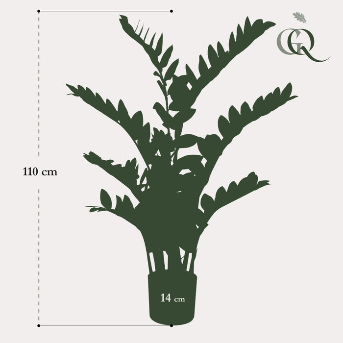 Zamioculcas Kunstig Plante - H110Cm, Ø13Cm